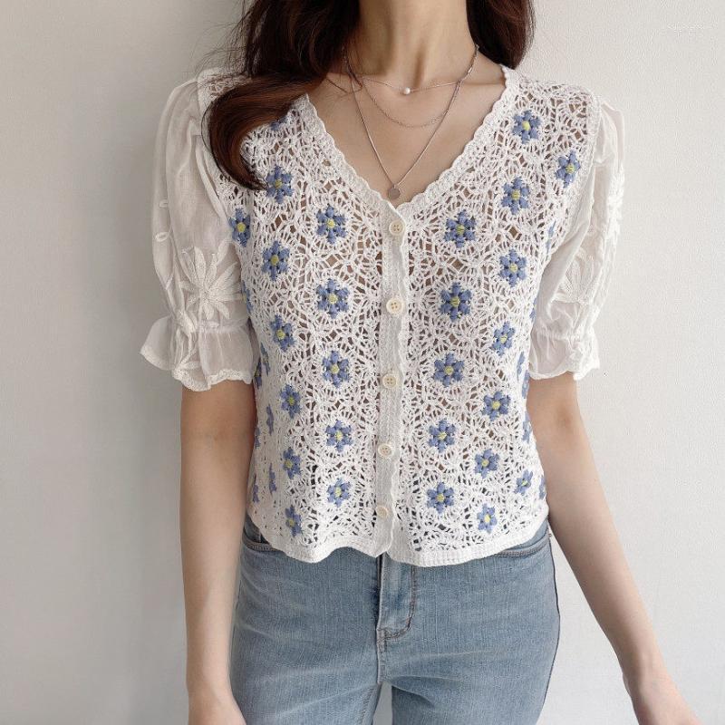 Women's Blouses & Shirts Korean Fashion Sleeve Embroidery Lace Women Summer Casual Cute Button Up Shirt Female Clothes WholesaleWomen's WWom, Beige
Women's Blouses & Shirts Korean Fashion Sleeve Embroidery Lace Women Summer Casual Cute Button Up Shirt Female Clothes WholesaleWomen's WWom, Beige