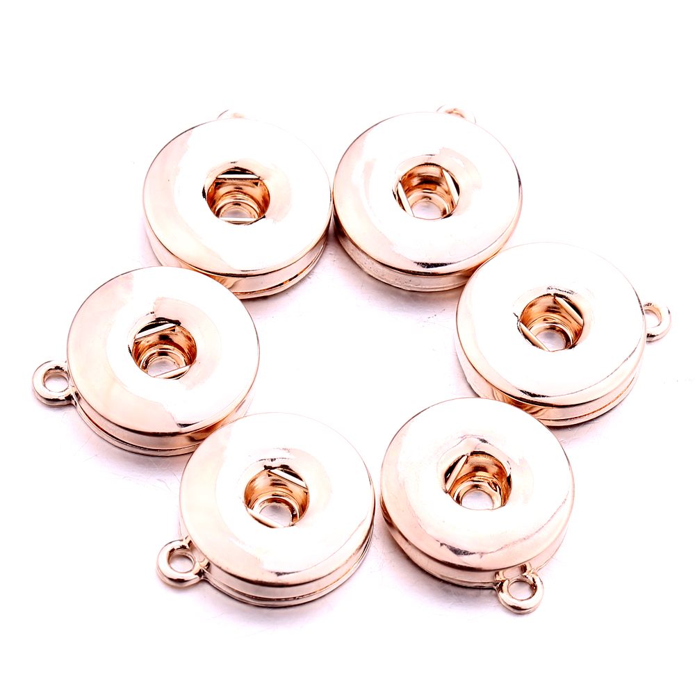 Silver Gold Alloy 18mm Ginger Snap button Base charms Pendants For Snaps Bracelet Earrings Necklace DIY Jewelry Accessory