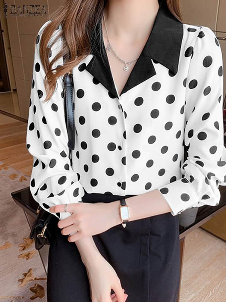 Women' Blouses & Shirts Women Spring Long Sleeve Fashion Shirt Casual Holiday Tops Chemise Female Work OL Blusas Elegant Polka Dot Printed, White
Women' Blouses & Shirts Women Spring Long Sleeve Fashion Shirt Casual Holiday Tops Chemise Female Work OL Blusas Elegant Polka Dot Printed, White