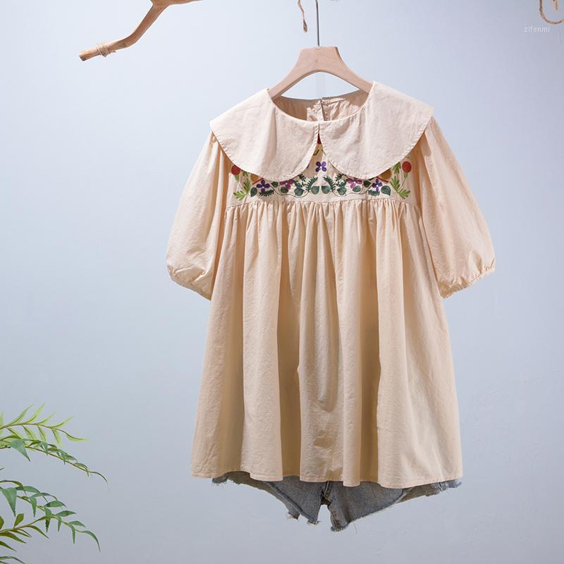 Women's Blouses & Shirts 2022 Summer Short Sleeve Embroidery Flower Pullover Tops Women Casual Wear 921-56, White
Women's Blouses & Shirts 2022 Summer Short Sleeve Embroidery Flower Pullover Tops Women Casual Wear 921-56, White
