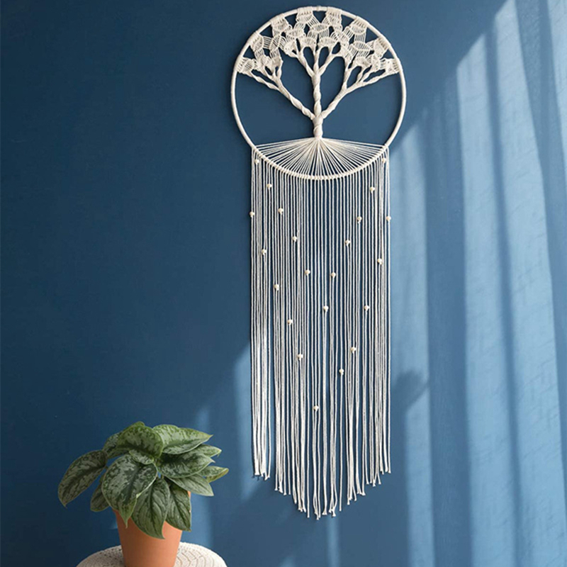 Boho Dream Catcher Macrame Big Size Dreamcatcher Nordic Style Home Decor Kids Room Wall Decoration Tree of Life Wall Hanging 220407