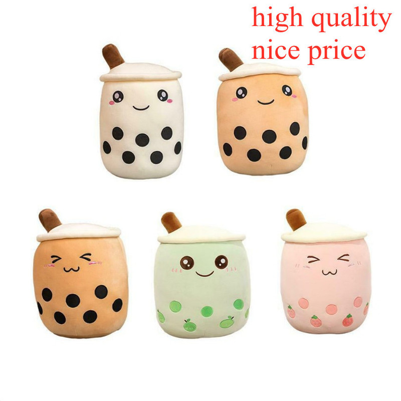 Bubble Tea Plush Toy Boba Milk Cup Shaped Pillow Real Life Food Stuffed Soft Back Cushion Gift Kid Birthday 220531