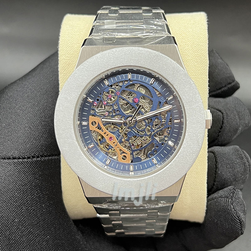 lmjli - Automatic mechanical watch mens watches hollow 42mm large dial sliver stainless steel strap fashion wristwatch montre de luxe, Tool
lmjli - Automatic mechanical watch mens watches hollow 42mm large dial sliver stainless steel strap fashion wristwatch montre de luxe, Tool
