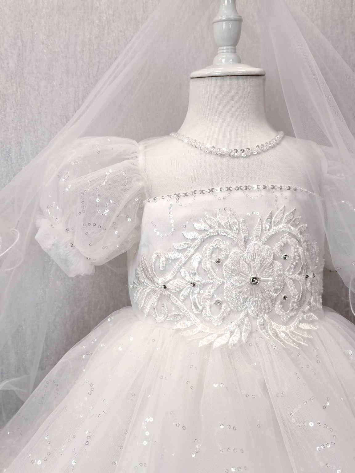 customized Kids Girls Wedding Dress with Headdress Dresses Fashion Children Girl party Bow clothing high quality h