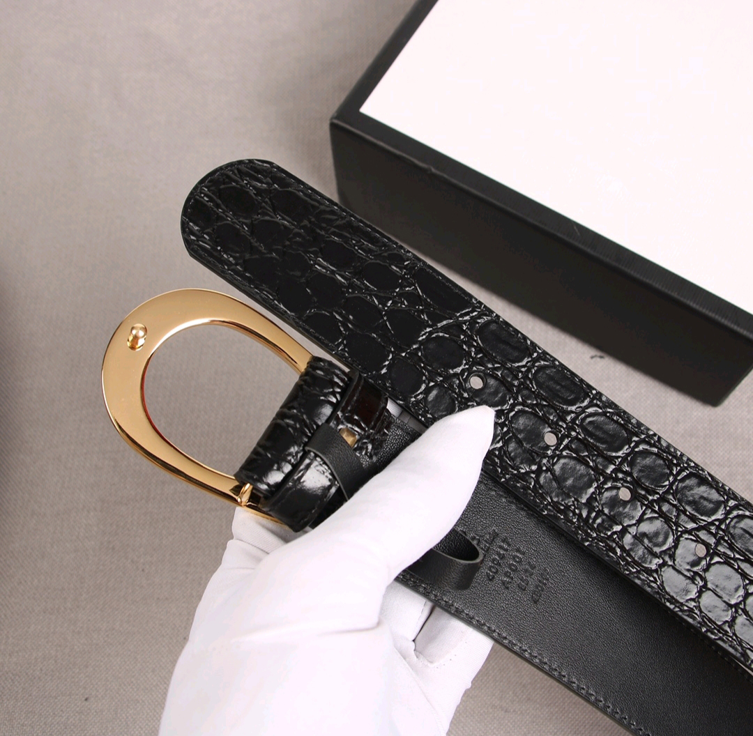Men Luxury Gold Buckle Croc-Embossed Leather Belt Black Adjustable Designer Casual/Dressing Belts Fashion Classic Style 38mm Width, 38mm width with box
Men Luxury Gold Buckle Croc-Embossed Leather Belt Black Adjustable Designer Casual/Dressing Belts Fashion Classic Style 38mm Width, 38mm width with box