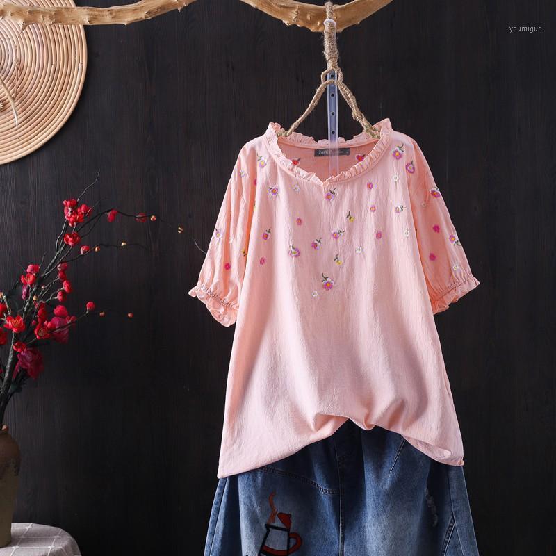 Women' Blouses & Shirts Embroidery Blouse 2022 Fashion Summer Casual Half Sleeve Female O Neck Blusas Chemise Floral Tunic, Pink
Women' Blouses & Shirts Embroidery Blouse 2022 Fashion Summer Casual Half Sleeve Female O Neck Blusas Chemise Floral Tunic, Pink