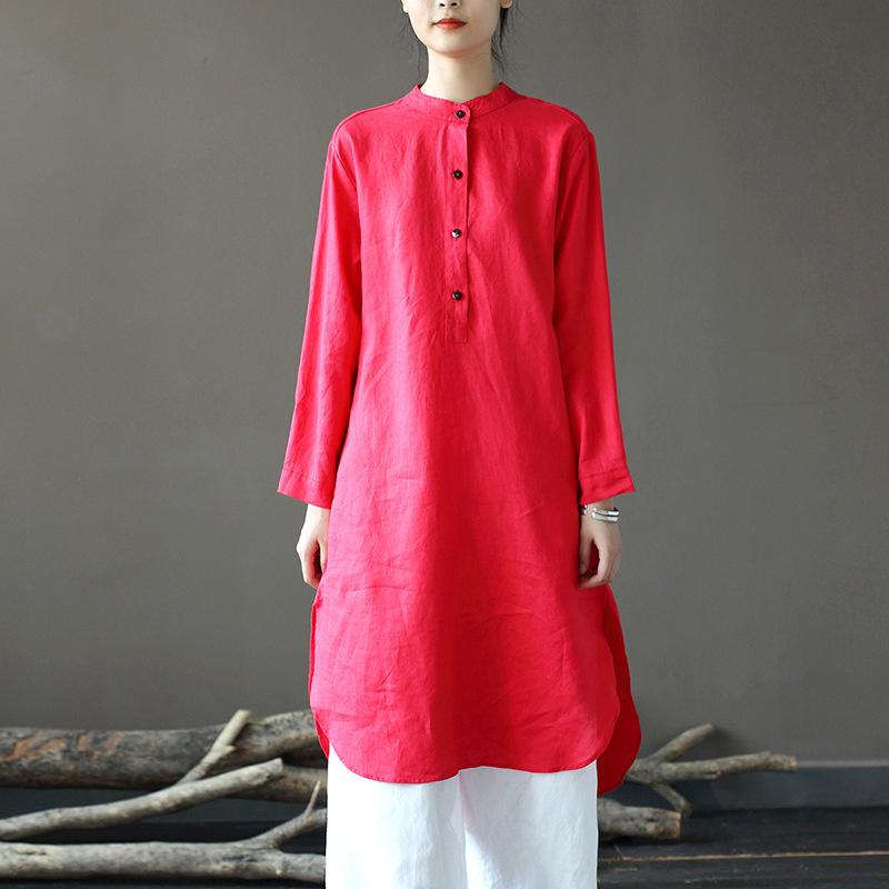Women's Blouses & Shirts NINI WONDERLAND 2022 Autumn Nation Style Pullover Linen Shirt Women Mandarin Collar Long Sleeve Solid Color Loose, Orange
Women's Blouses & Shirts NINI WONDERLAND 2022 Autumn Nation Style Pullover Linen Shirt Women Mandarin Collar Long Sleeve Solid Color Loose, Orange
