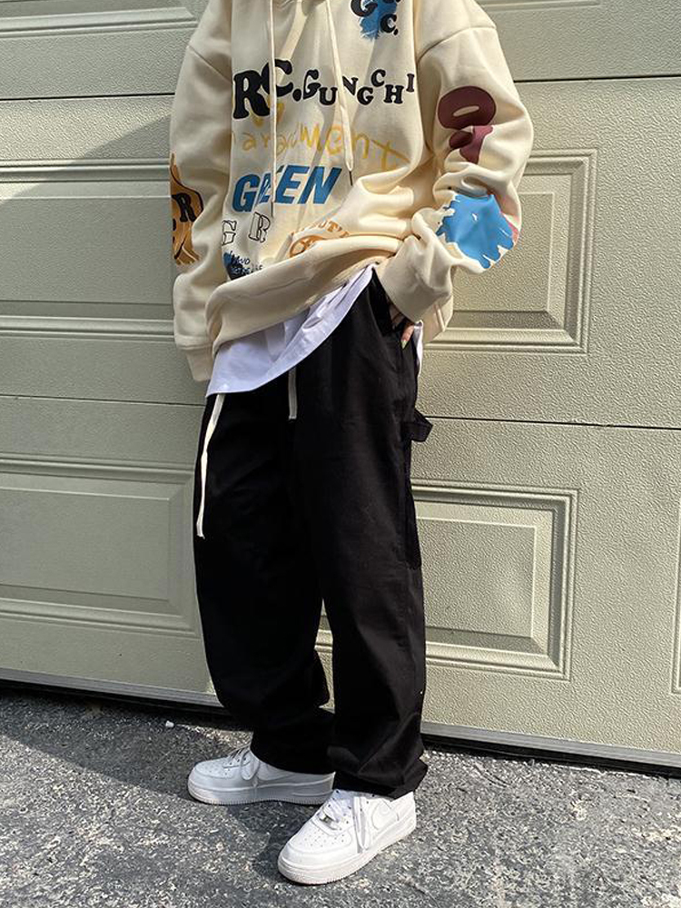 HOUZHOU Harajuku Cargo Pant Vintag Y2k Hip Hop Oversized Patchwork Japan Style Loose Trousers Female Streetwear Grunge 220325