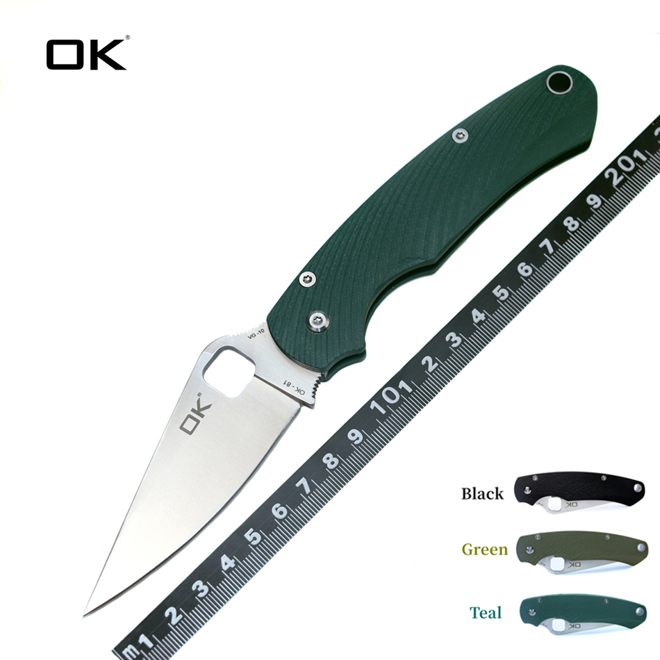 OK-81 G10 Handle VG-10 Blade ball bearing Quick Open Folding Knife Outdoor Camping Hunting Pocket Tactical Self-Defense Collection EDC Tool C81 535 551 555 550 C10 Knife
OK-81 G10 Handle VG-10 Blade ball bearing Quick Open Folding Knife Outdoor Camping Hunting Pocket Tactical Self-Defense Collection EDC Tool C81 535 551 555 550 C10 Knife