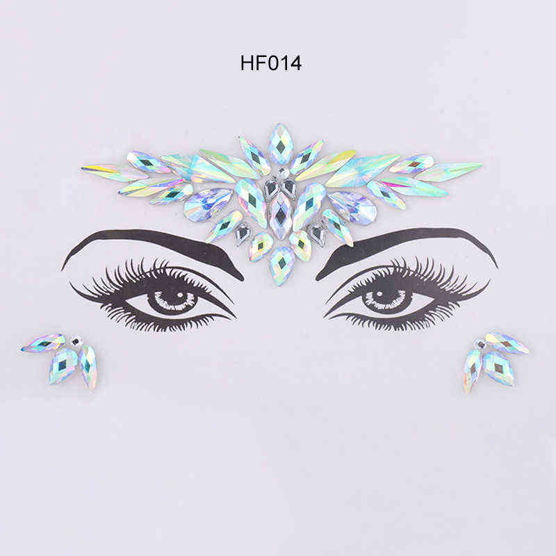 NXY Temporary Tattoo 3dtemporary Face Rhinestone Glitter Stickers Jewels Gems Festival Party Makeup Body Flash Beauty Tools 0330