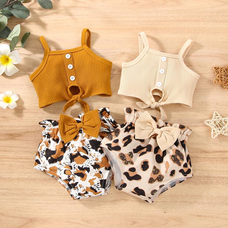 Clothing Sets 2Pcs Summer Baby Girls Outfits Fashion Cute Sleeveless Knot Front Ribbed Knit Tops Leopard Shorts Set Kids Infant Clothes SetC, Khaki
Clothing Sets 2Pcs Summer Baby Girls Outfits Fashion Cute Sleeveless Knot Front Ribbed Knit Tops Leopard Shorts Set Kids Infant Clothes SetC, Khaki