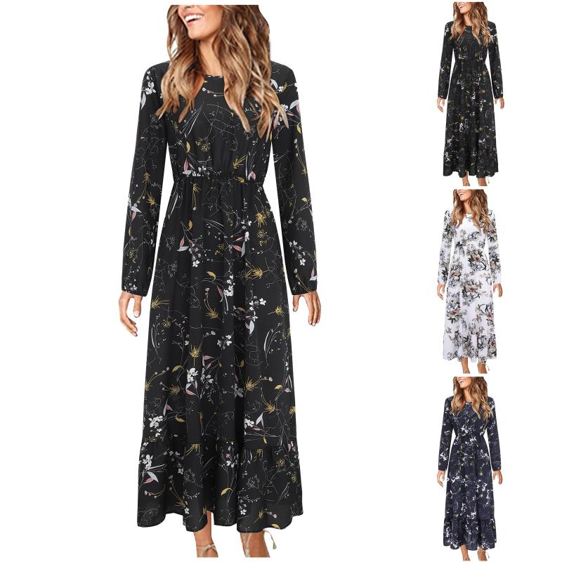 Casual Dresses Fashion Women Dress Long Sleeve Floral Printed Ruffle Flowy Temperament Design 2022, Black
Casual Dresses Fashion Women Dress Long Sleeve Floral Printed Ruffle Flowy Temperament Design 2022, Black