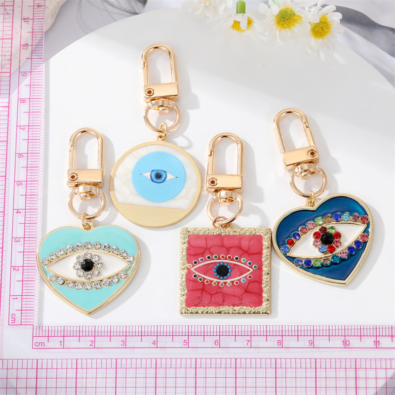 Colorful Enamel Evil Eye Keychains Car Bag Decorate Key Chain