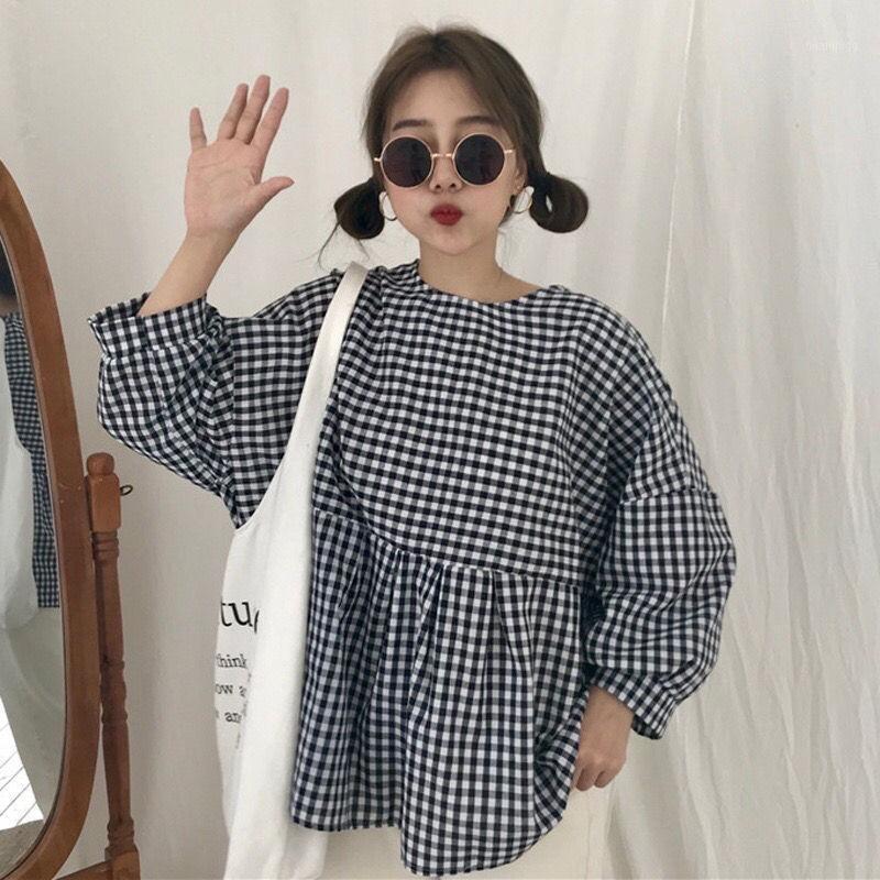 Women' Blouses & Shirts Plaid Pullover Shirt Loose 3/4 Sleeve Round Neck Bishop Sleeves Top Retro Doll Blouse Women Blusas Ropa De Mujer, Yellow
Women' Blouses & Shirts Plaid Pullover Shirt Loose 3/4 Sleeve Round Neck Bishop Sleeves Top Retro Doll Blouse Women Blusas Ropa De Mujer, Yellow