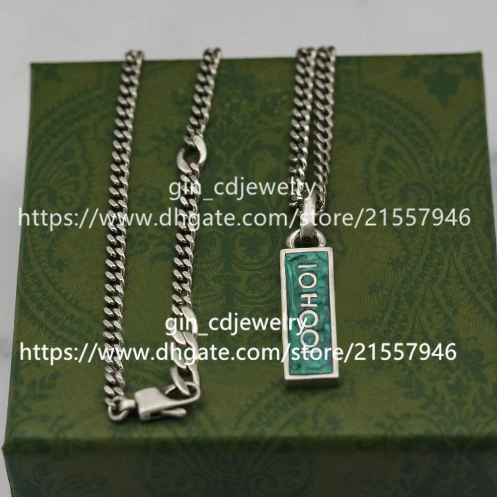 Luxury Designer Fashion Letter Ancient Silver Enamel Necklace Net Red Couple Birthday Wedding Engagement
Luxury Designer Fashion Letter Ancient Silver Enamel Necklace Net Red Couple Birthday Wedding Engagement