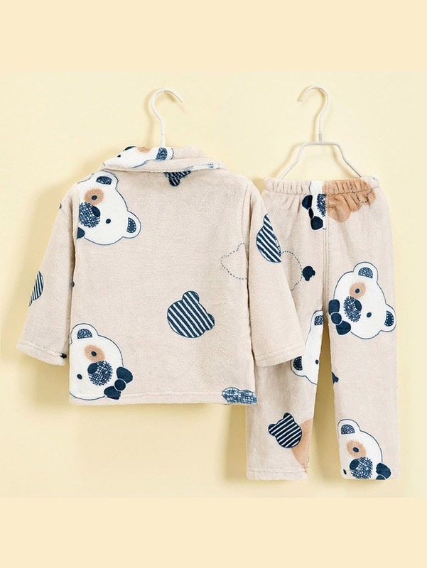 Toddler Boys Cartoon Bear Graphic Teddy PJ Set SHE