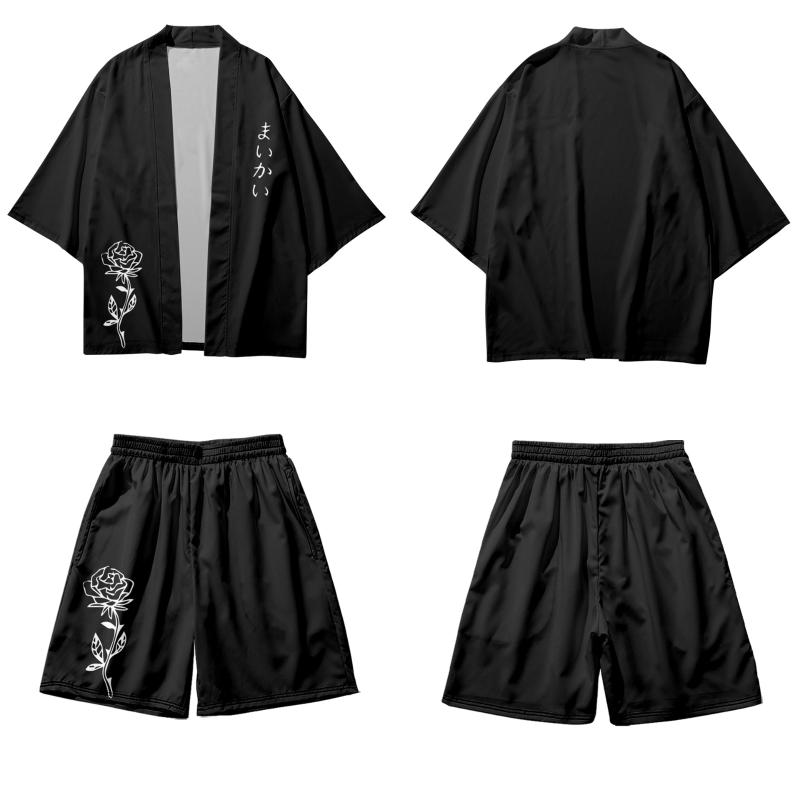 Ethnic Clothing Men Summer Streetwear Black Floral Print Kimono Cardigan And Shorts Set Robe Japanese KimonoEthnic
Ethnic Clothing Men Summer Streetwear Black Floral Print Kimono Cardigan And Shorts Set Robe Japanese KimonoEthnic