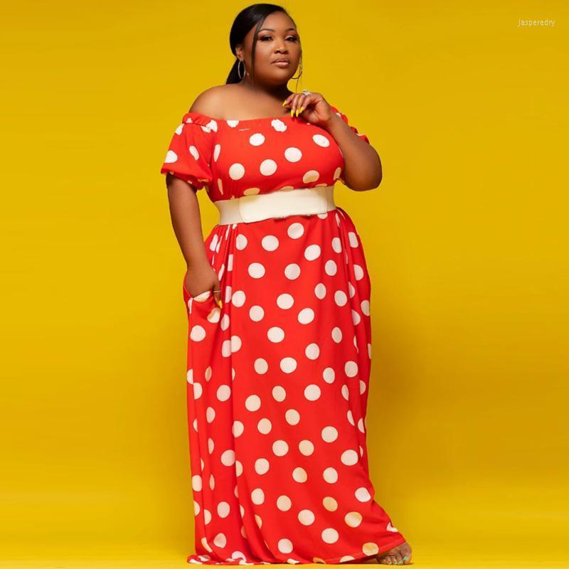 Plus Size Dresses XL-5XL Red White Polka Dot Print Dress Women Slash Neck Short Sleeve Floor Length Vintage Mujer Long Party Jasp22
Plus Size Dresses XL-5XL Red White Polka Dot Print Dress Women Slash Neck Short Sleeve Floor Length Vintage Mujer Long Party Jasp22