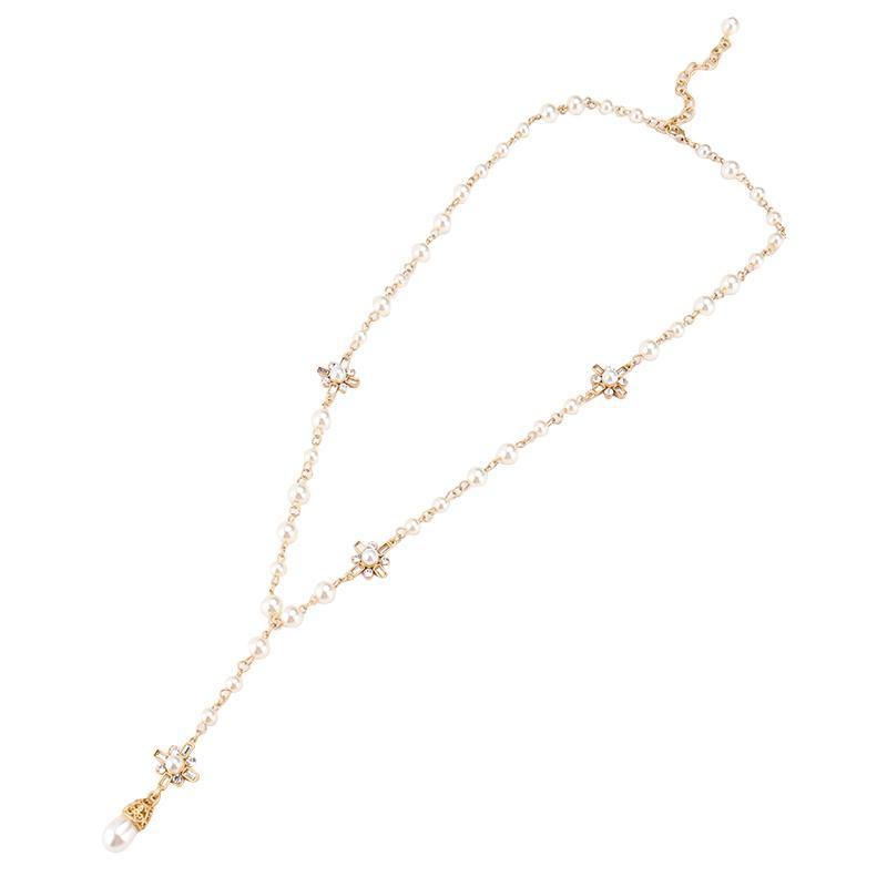 New necklace women039s long Korean Fashion Pendant with European and American famous pearl sweater Necklace
