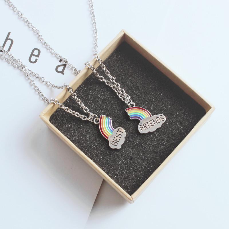 Pendant Necklaces Women Stitching Heart Rainbow Friendship Couple Necklace Fashion Friend One Pair Choker Jewelry
Pendant Necklaces Women Stitching Heart Rainbow Friendship Couple Necklace Fashion Friend One Pair Choker Jewelry