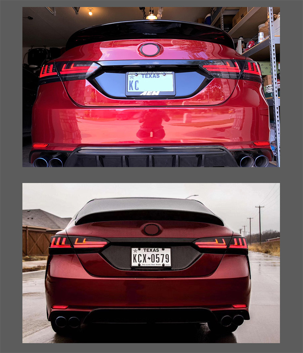 1 Pair Rear Lights For Camry LED Tail Light 18-21 Toyota Start Up Animation With Sequential Turn Signal Rear Lamp Assembly