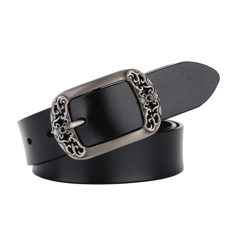 Belts Ladies Black Carved Flower Buckle Belt Good Quality Cow Genuine Leather For Women Jeans 110cm Length Dress Accessories, White
Belts Ladies Black Carved Flower Buckle Belt Good Quality Cow Genuine Leather For Women Jeans 110cm Length Dress Accessories, White