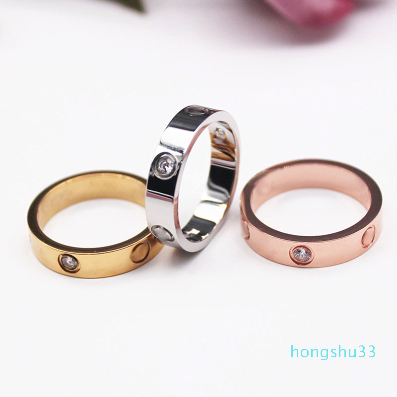 2022 new High Polished Classic Design Women Lover Rings 3 Colors Stainless Steel Couple Rings Fashion Design Women Jewelry Wholesale