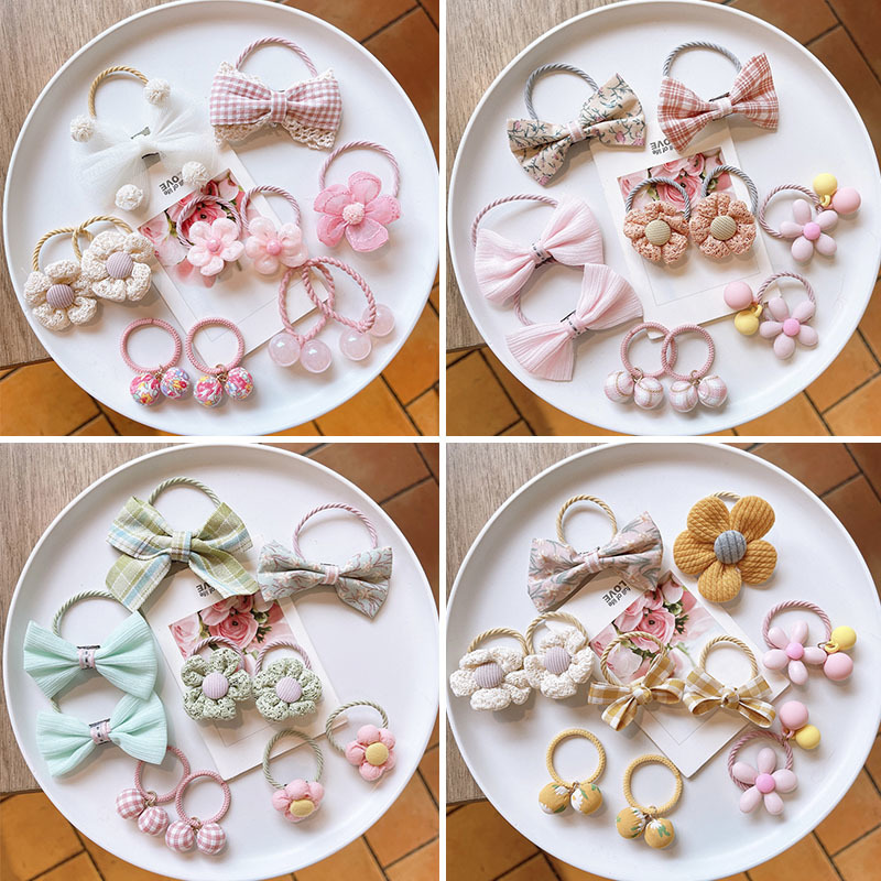 101824 BuahSet Klip Rambut Bayi Pita Aksesoris Rambut Bayi Perempuan Ikat Kepala Perempuan Sifon Kartun Jepit Rambut Elastis 220611