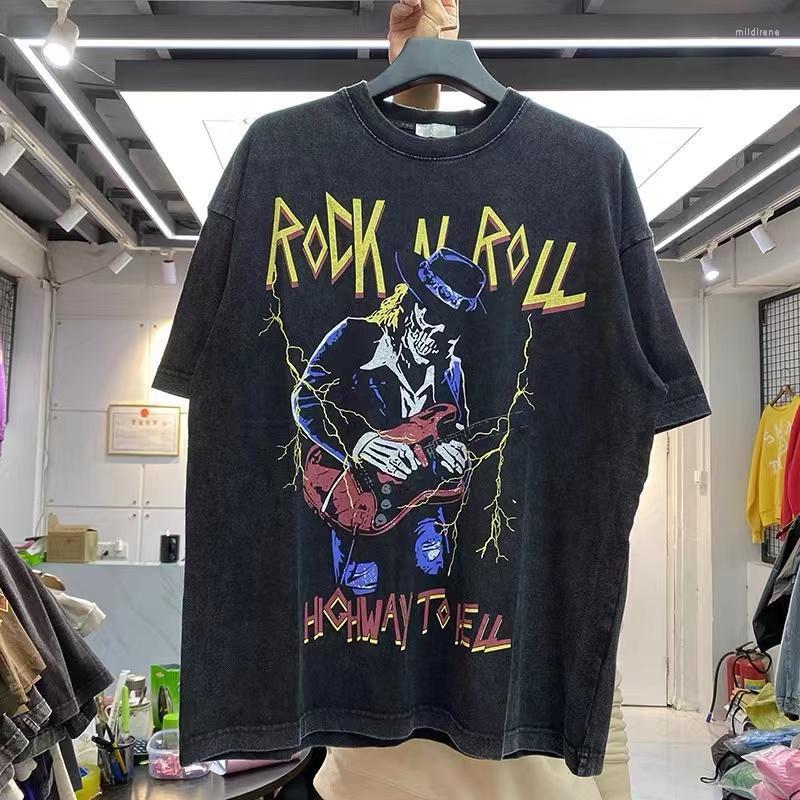 Men's T-Shirts Heavy Metal Hip-hop Pound-of-wash Short-sleeved T-shirtMen's Mild22, Black
Men's T-Shirts Heavy Metal Hip-hop Pound-of-wash Short-sleeved T-shirtMen's Mild22, Black
