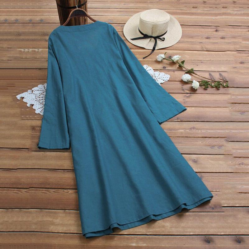 Casual Dresses Womens's Cotton Linen V-neck Long-sleeved Elegant Comfortable And Soft Solid Color Dress Summer Short For Girls, Style 1
Casual Dresses Womens's Cotton Linen V-neck Long-sleeved Elegant Comfortable And Soft Solid Color Dress Summer Short For Girls, Style 1