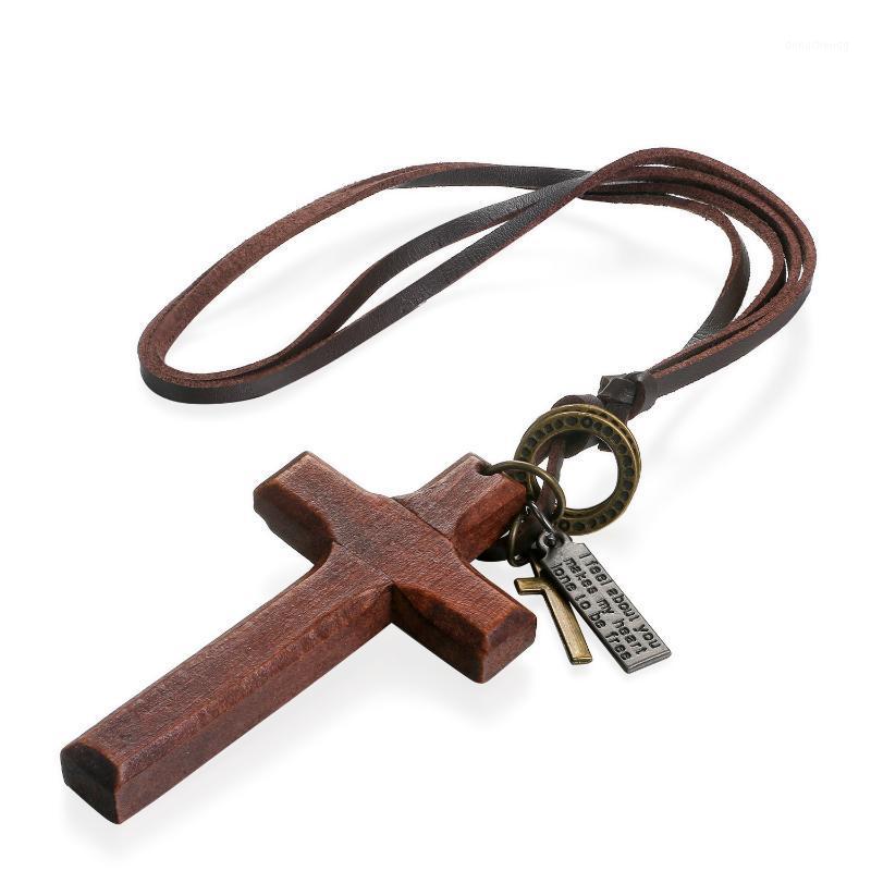Pendant Necklaces BONISKISS Vintage Wood Cross For Men Adjustable Leather Necklace Cool Decoration Man Birthday Gift Male Jewelry
Pendant Necklaces BONISKISS Vintage Wood Cross For Men Adjustable Leather Necklace Cool Decoration Man Birthday Gift Male Jewelry