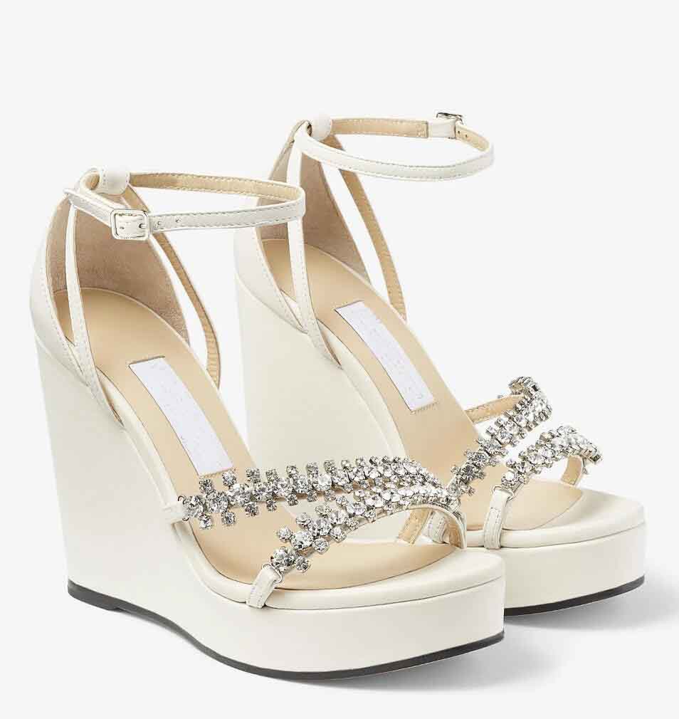 Summer-ready style Bing Sandals Shoes Women Wedges Heels Latte Nappa Leather Crystal-embellished Toe Straps Party Wedding Comfort Walking
Summer-ready style Bing Sandals Shoes Women Wedges Heels Latte Nappa Leather Crystal-embellished Toe Straps Party Wedding Comfort Walking