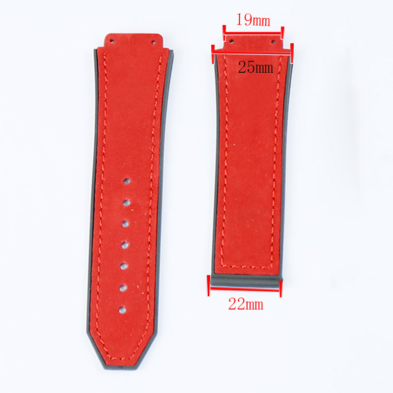 Watch Accessories Scrub Leather Strap Men Applicable to for HUBLOT Hublot explosion Waterproof strap Multicolor 19x25 220622