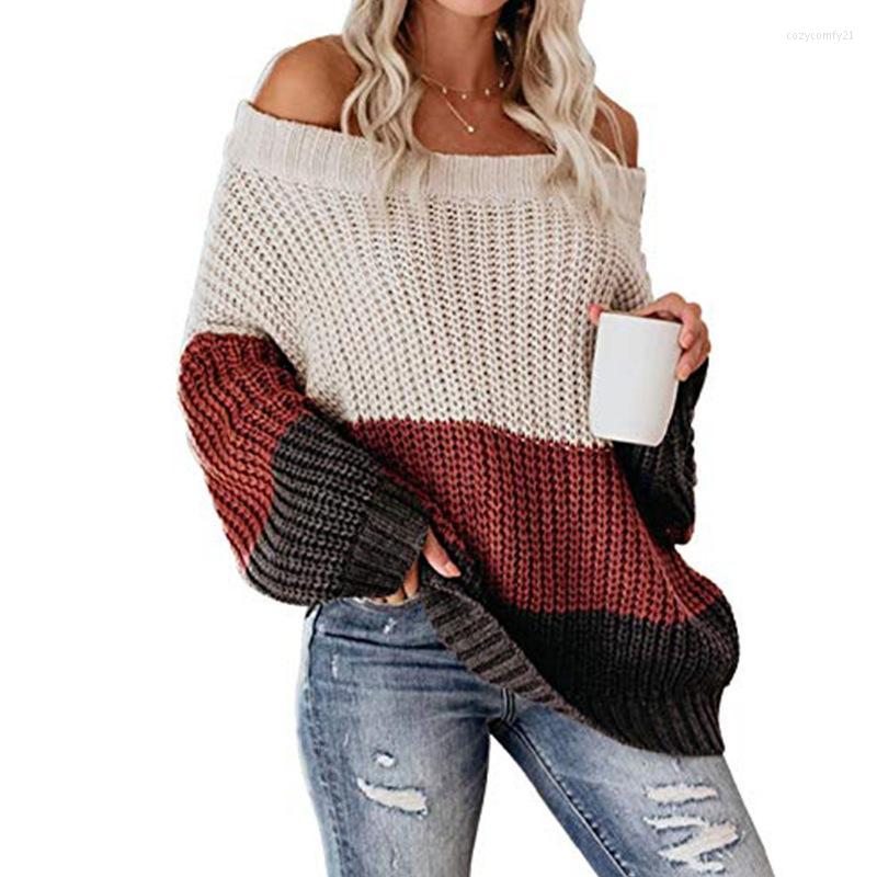 Women' Sweaters Slashneck Long Sleeve Sweater Women 2022 Autumn Winter Patchwork Off Shoulder Casual Loose Harajuku Ladies Top Pullover SJ8, White
Women' Sweaters Slashneck Long Sleeve Sweater Women 2022 Autumn Winter Patchwork Off Shoulder Casual Loose Harajuku Ladies Top Pullover SJ8, White