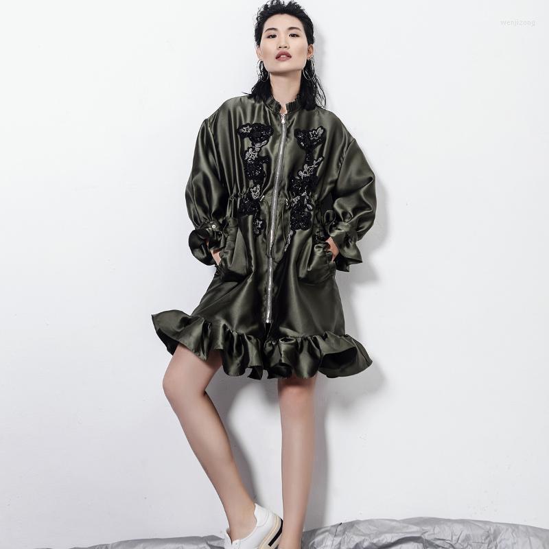 Women' Trench Coats Women Beaded Ruffled Windbreaker Coat Clothes 2022 Autumn Elegant Vintage Outerwear Office Ladies Wear, Black
Women' Trench Coats Women Beaded Ruffled Windbreaker Coat Clothes 2022 Autumn Elegant Vintage Outerwear Office Ladies Wear, Black