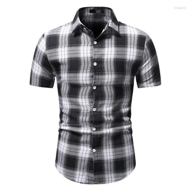 Men's Casual Shirts Mens Classic Black White Plaid Western Shirt 2022 Short Sleeve Button Up Men Office Work Social Camisas, As shown
Men's Casual Shirts Mens Classic Black White Plaid Western Shirt 2022 Short Sleeve Button Up Men Office Work Social Camisas, As shown