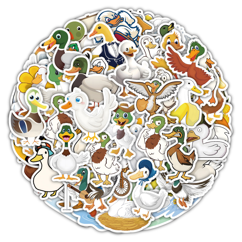 60Pcs Cartoon Cute Duck Sticker Graffiti Stickers DIY Luggage Skateboard car Stickers