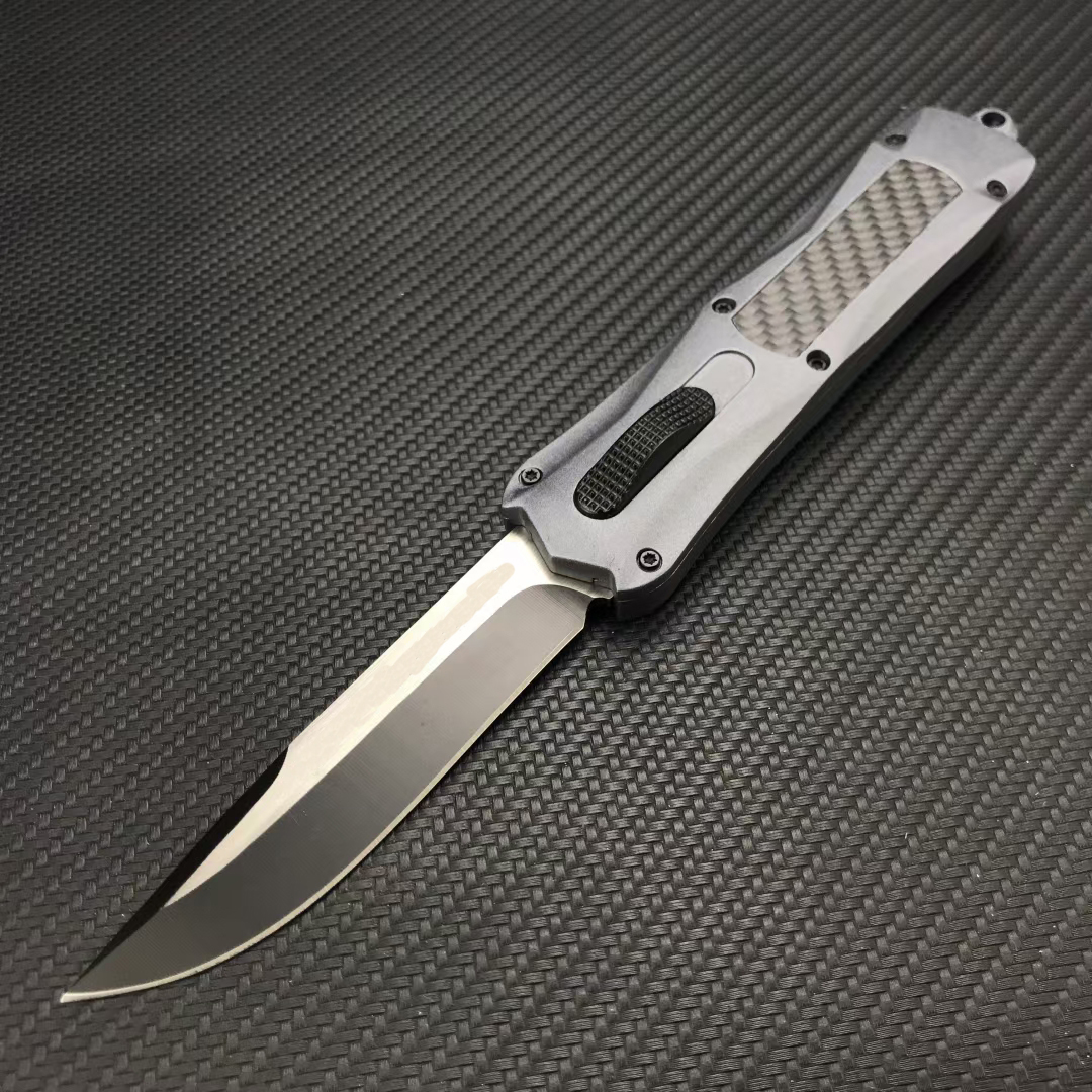 Micro 3300 single edge full edge Automatic Knife 440C Blade grey handle Outdoor pocket knives practical EDC camping survival tool UT88 UT85
Micro 3300 single edge full edge Automatic Knife 440C Blade grey handle Outdoor pocket knives practical EDC camping survival tool UT88 UT85