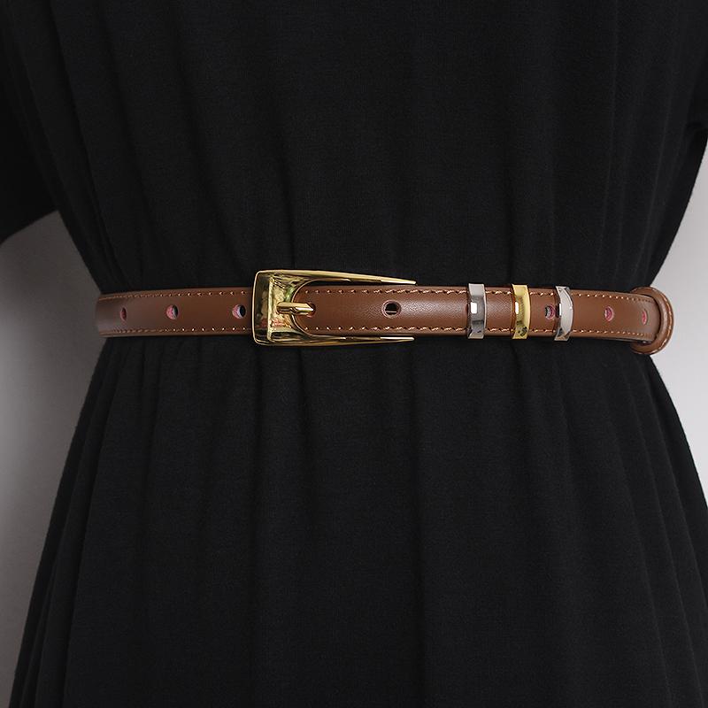 Belts Spring Designer Women SLim Belt Waistband Real Cow Leahter Solid Waist High Street Casual Cowhide Corset Femme Cinturones, Black
Belts Spring Designer Women SLim Belt Waistband Real Cow Leahter Solid Waist High Street Casual Cowhide Corset Femme Cinturones, Black