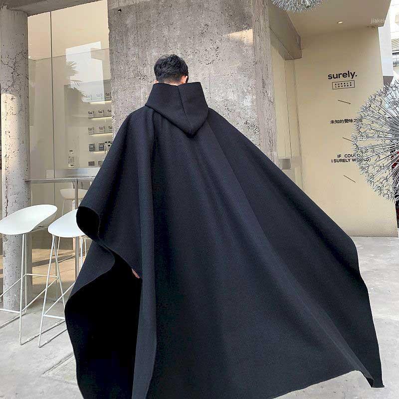 Men's Trench Coats Autumn And Winter Super Loose Hooded Windbreaker Woolen Coat Solid Color Yamamoto Wind Dark Black Personality Mid-leng, Black3041
Men's Trench Coats Autumn And Winter Super Loose Hooded Windbreaker Woolen Coat Solid Color Yamamoto Wind Dark Black Personality Mid-leng, Black3041
