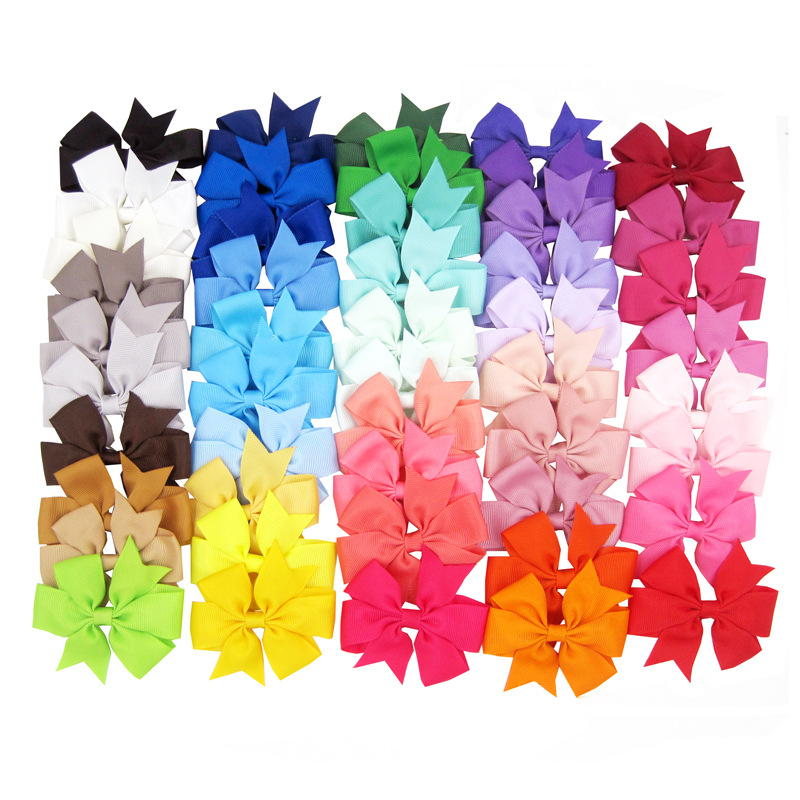 Baby Girls Bowknot Hair Pins 3 Inches Grosgrain Ribbon Bows Alligator Clips Childrens Hair Accessories Kids Boutique Bow Barrette Horquillas Para El P