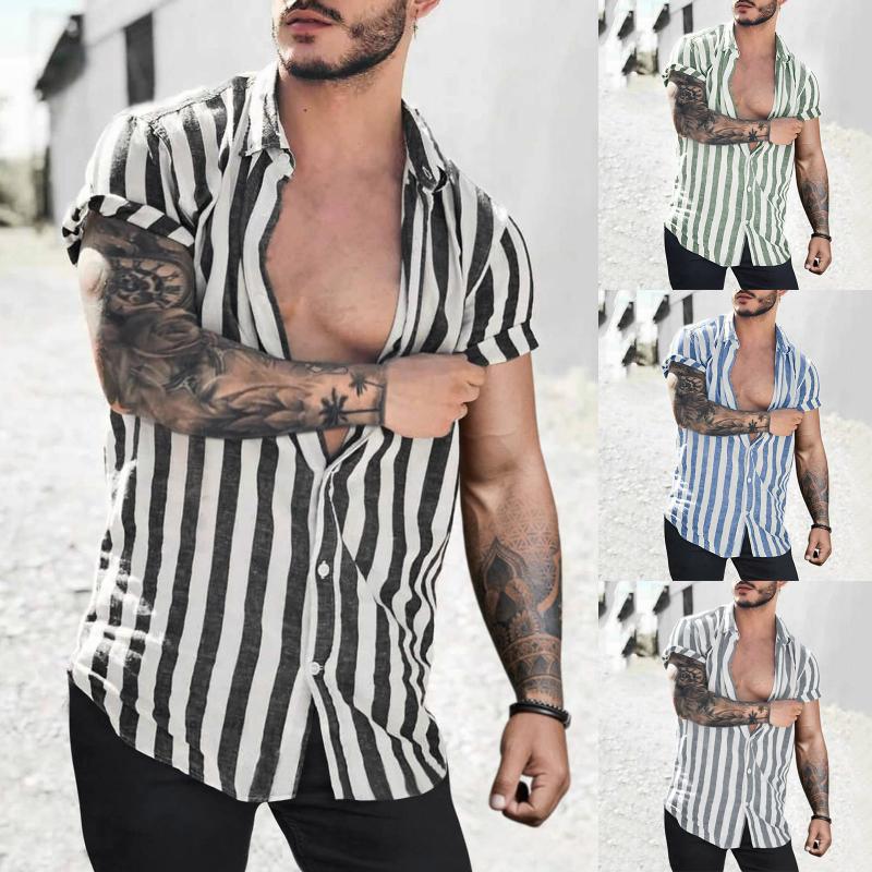 Men's Casual Shirts Fashion Spring And Summer Simple Luxury Stripe Men's Lapel Striped Cardigan Street Short-sleeved ShirtMen's, Black
Men's Casual Shirts Fashion Spring And Summer Simple Luxury Stripe Men's Lapel Striped Cardigan Street Short-sleeved ShirtMen's, Black