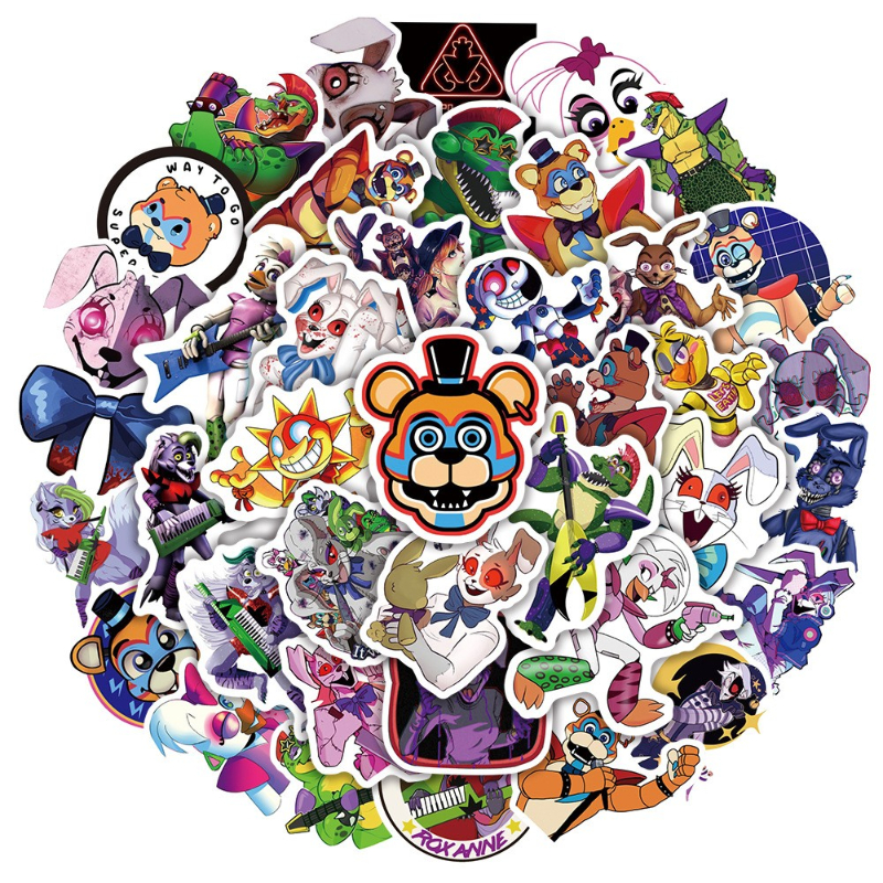 50Pcs/Lot New Five Nights at Freddys : Security Breach Stickers Graffiti Stickers for DIY Luggage Laptop Skateboard Motorcycle Bicycle Sticker