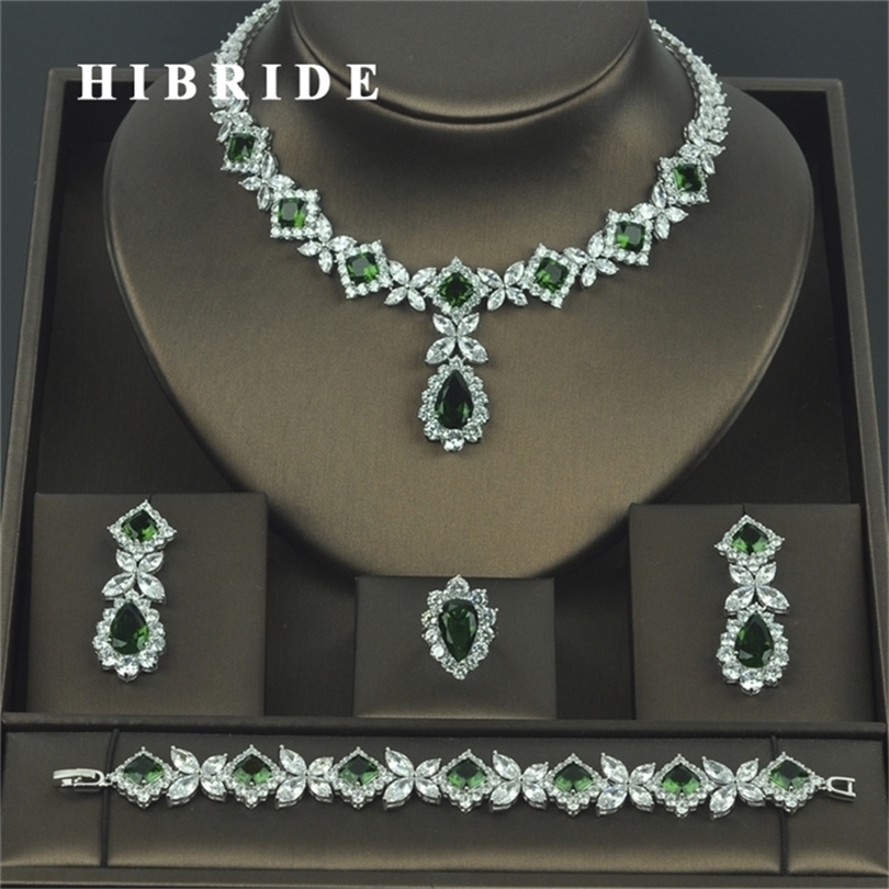 HIBRIDE Brilliant Cubic Zirconia Wedding Jewelry Sets For Women Bridal 4 pcs Earring Necklace Set Promotion Factory Price N-318 201222
HIBRIDE Brilliant Cubic Zirconia Wedding Jewelry Sets For Women Bridal 4 pcs Earring Necklace Set Promotion Factory Price N-318 201222