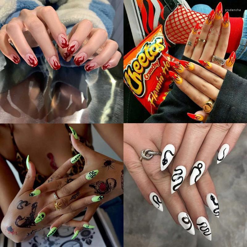 False Nails 24Pcs/Set Fashion Pattern Design Nail French Stiletto Full Cover Fake Coffin Press On DIY Manicure Art Tools Prud22, H-jg
False Nails 24Pcs/Set Fashion Pattern Design Nail French Stiletto Full Cover Fake Coffin Press On DIY Manicure Art Tools Prud22, H-jg