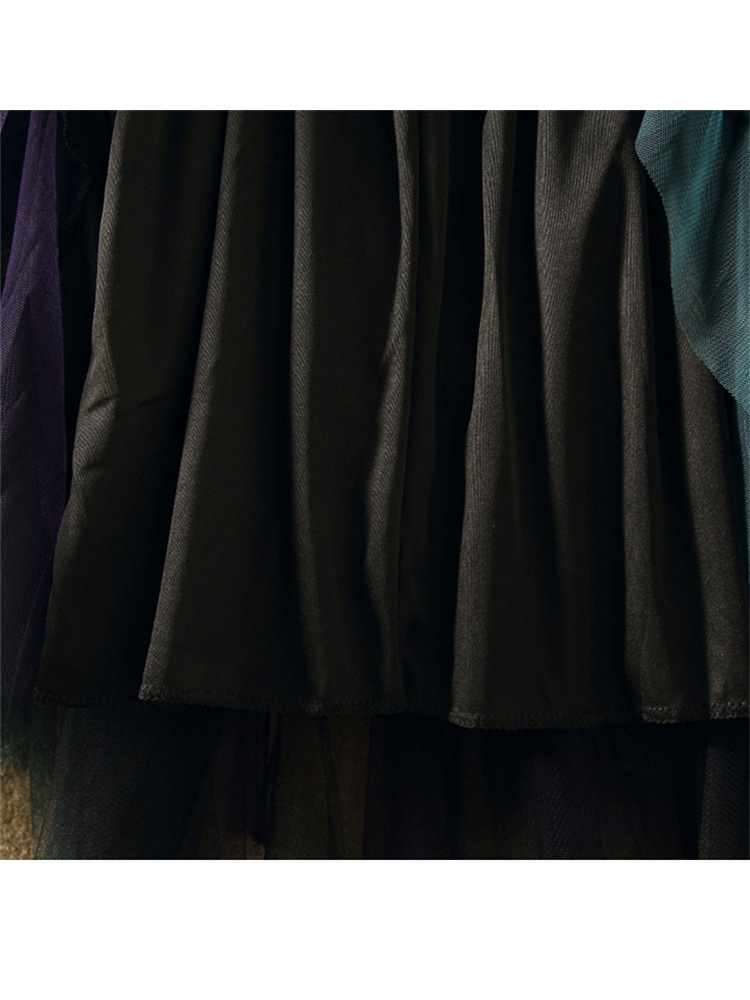 TIGENA Long Tutu Tulle Skirt Women Fashion Summer Korean Irregular Contrast Color High Waist Pleated Maxi Female 220317