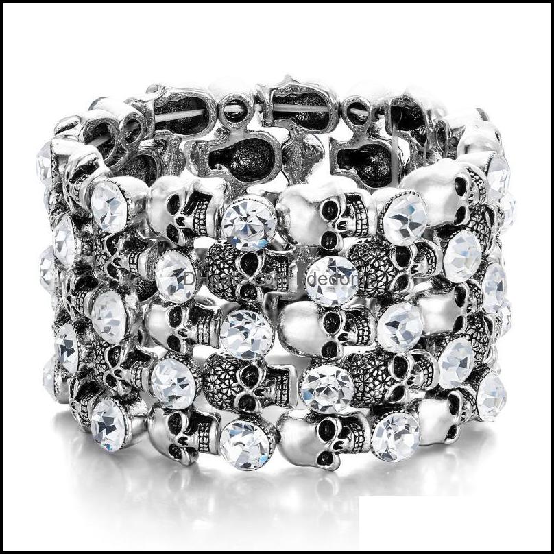Charm Bracelets Jewelry Halloween Skl Bracelet Women Elastic Geometric Wristband Femme Retro Crystal Fashi Dhcno
Charm Bracelets Jewelry Halloween Skl Bracelet Women Elastic Geometric Wristband Femme Retro Crystal Fashi Dhcno
