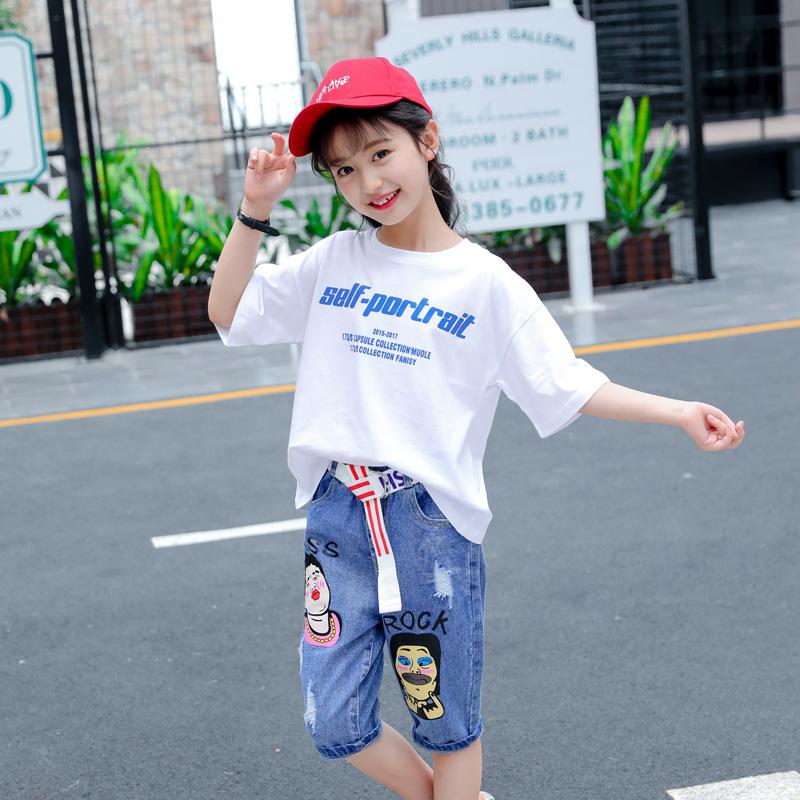 Clothing Sets Kids Girls 2pcs Summer Suit Letter Print Short-sleeved T-shirt + Cowboy Shorts Big Virgin 4-12 Years Old, White
Clothing Sets Kids Girls 2pcs Summer Suit Letter Print Short-sleeved T-shirt + Cowboy Shorts Big Virgin 4-12 Years Old, White
