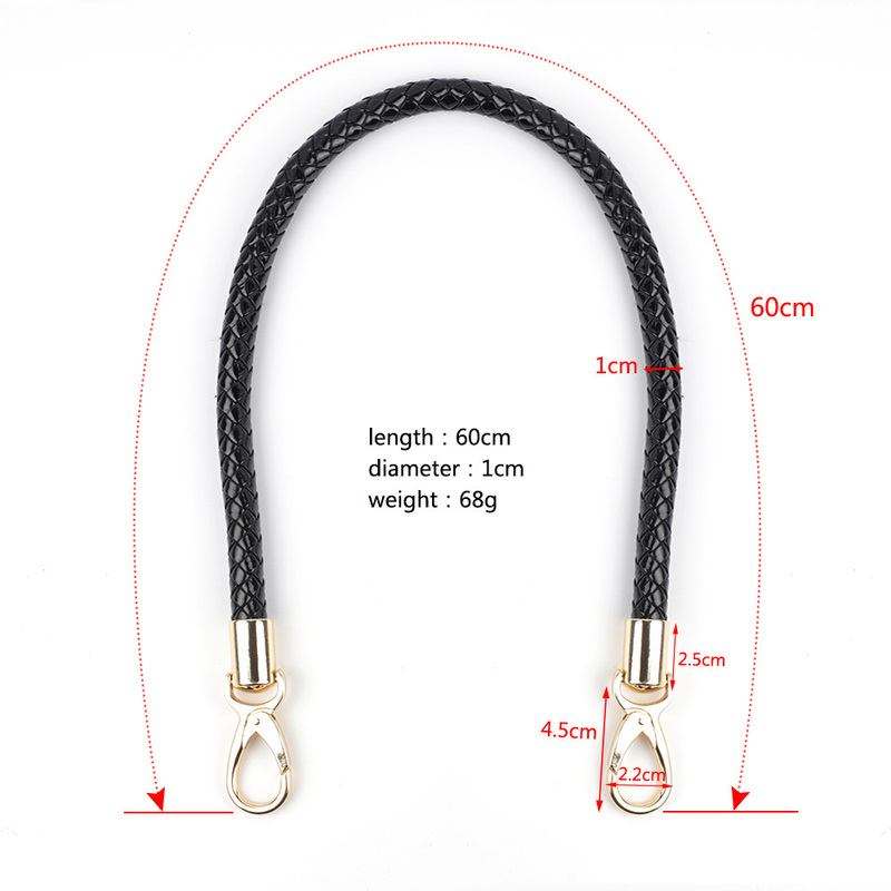 2pcs PU Leather Braided Rope Handles for Handbag Shoulder Bag Strap Handmade Bag DIY Accessories Alloy Metal Hook Buckle KZ0346 220817