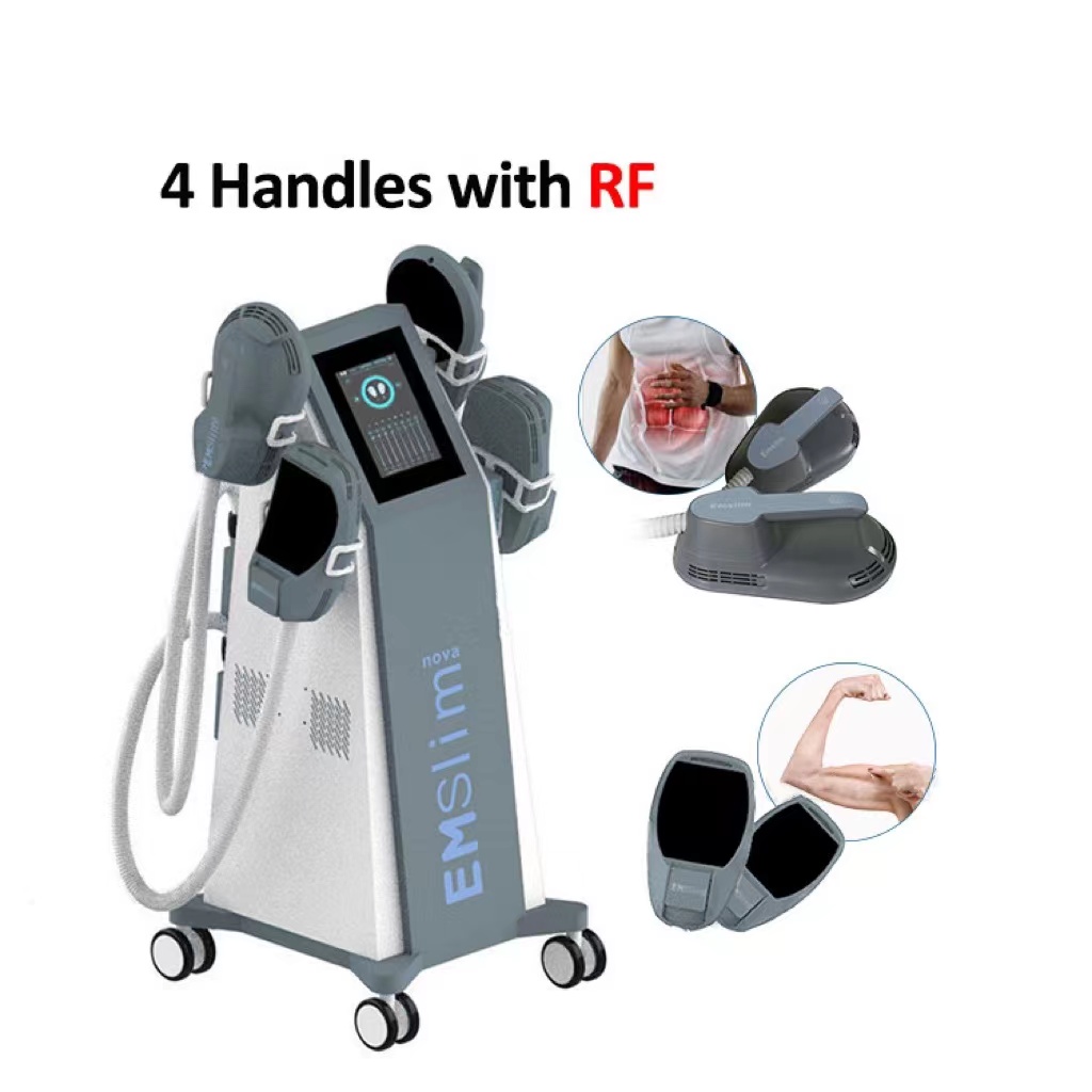 2022 4 Handle RF Muscle building Fat Reduce Manufacturer Neo RF Body Slimming Machine With Pelvic Stimulation Pads/Chair Optional